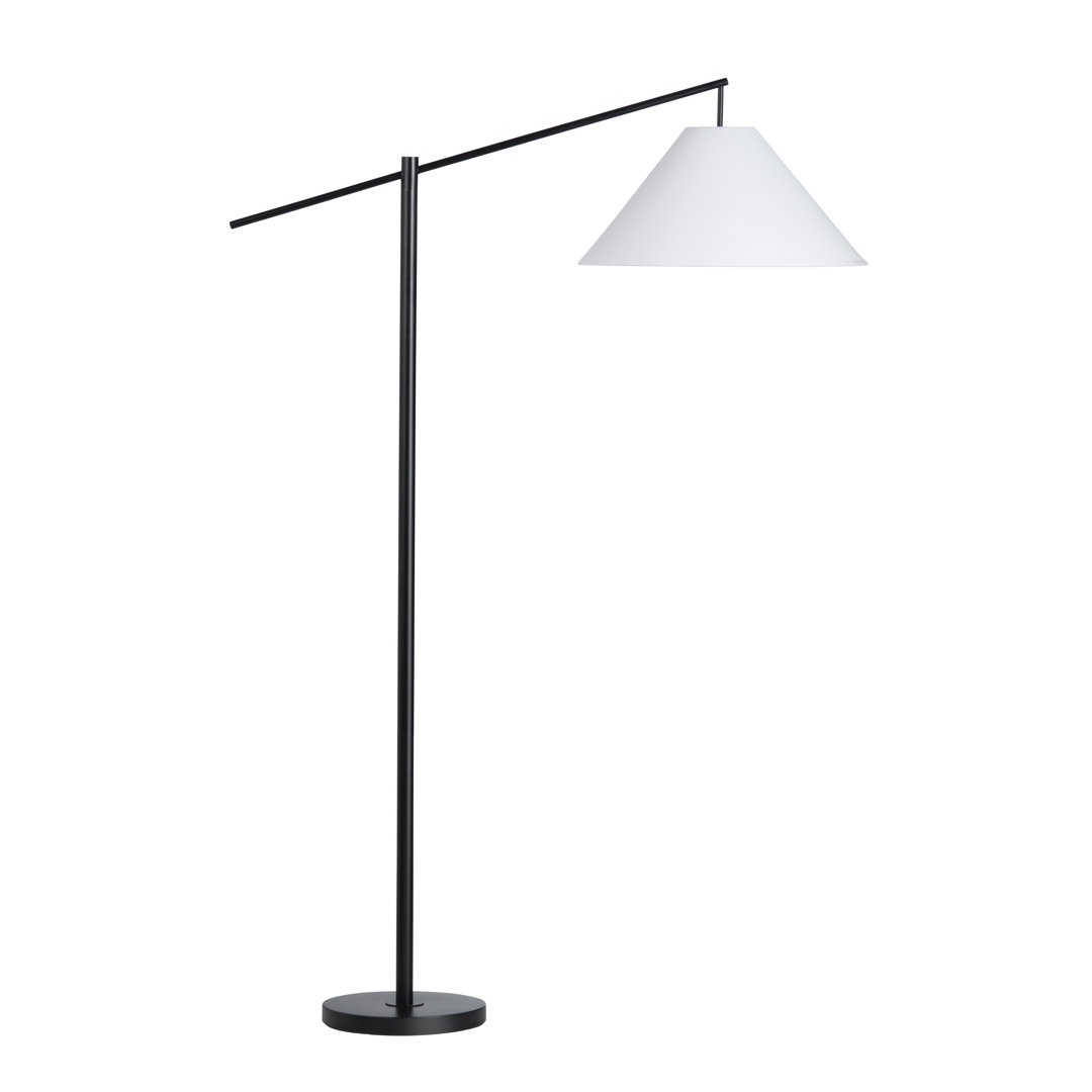 68.25" Steel Floor Lamp With White Linen Shade